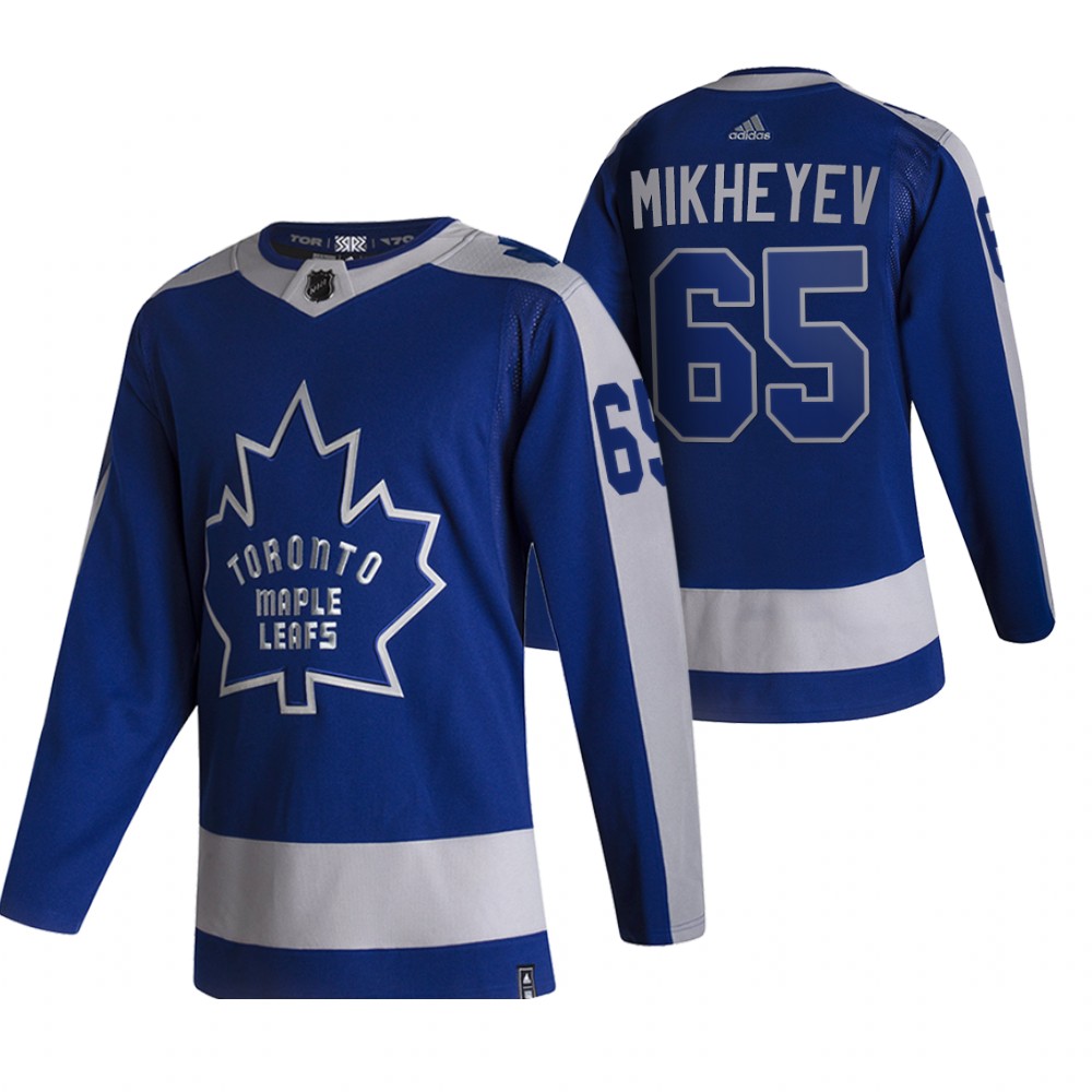 Cheap 2021 Adidias Toronto Maple Leafs 65 Ilya Mikheyev Blue Men Reverse Retro Alternate NHL Jersey